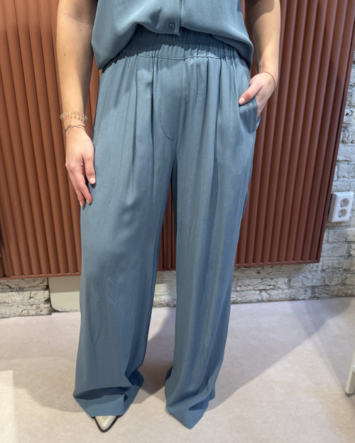 Benji viscose pants | Blue stone