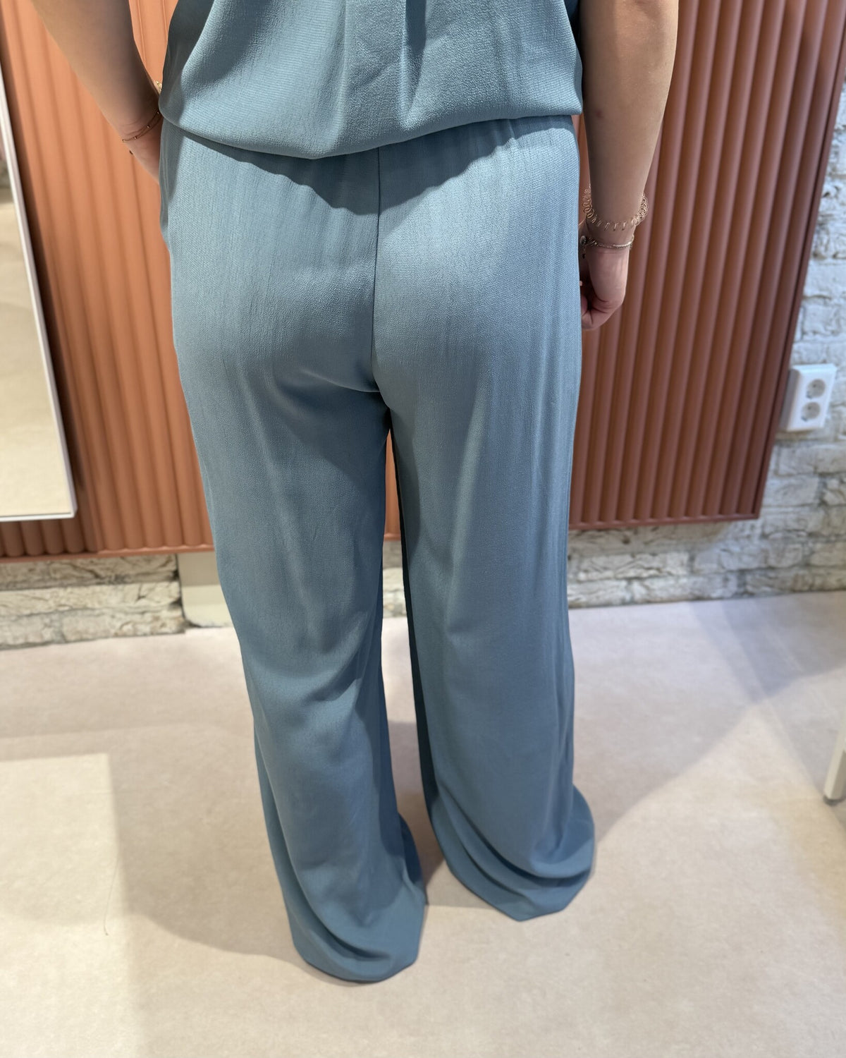 Benji viscose pants | Blue stone