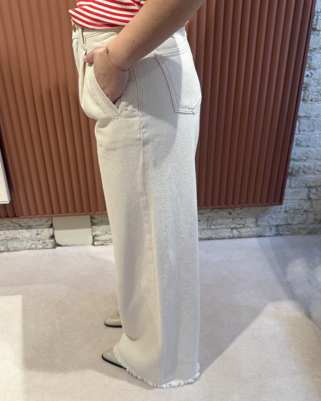 Lux grain jeans | Raw white