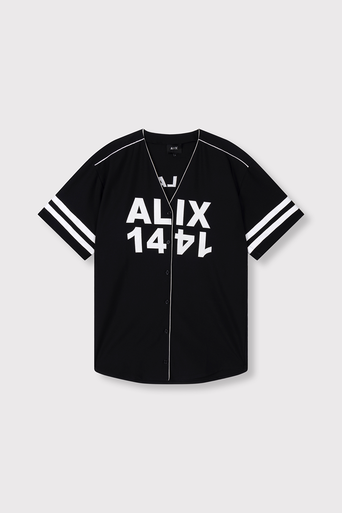 Baseball shirt dress | Black