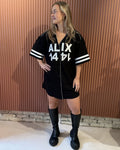 Baseball shirt dress | Black