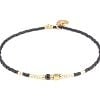 Dunc Jewelry | Maansteen armband miyuki delica kralen - Zwart
