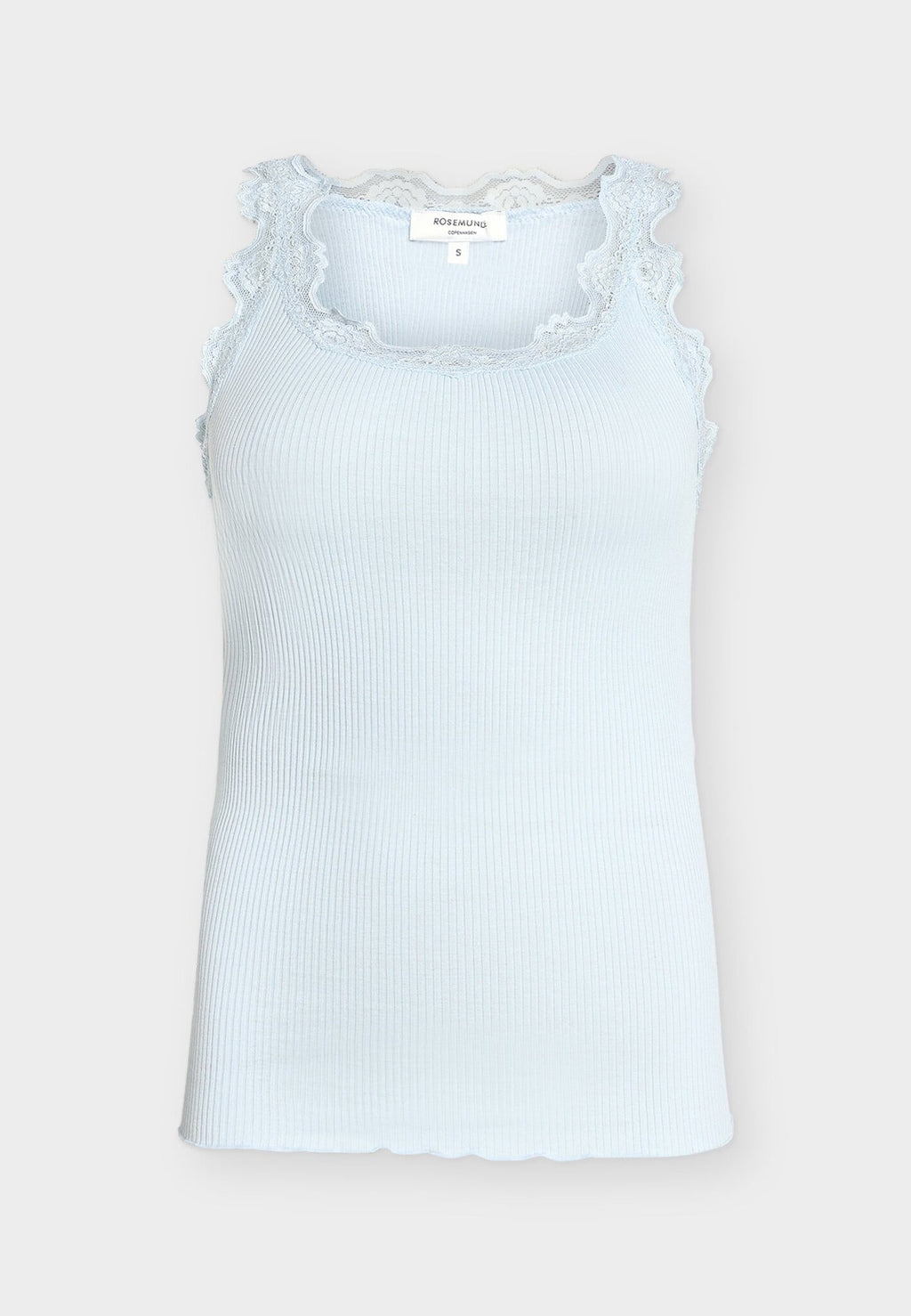 Babette Silk U-Neck Long Lace Top | Nantucket Blue